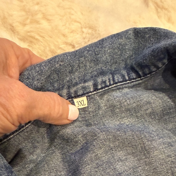 Denim Ruffle Sleeve Vest - Picture 2 of 5